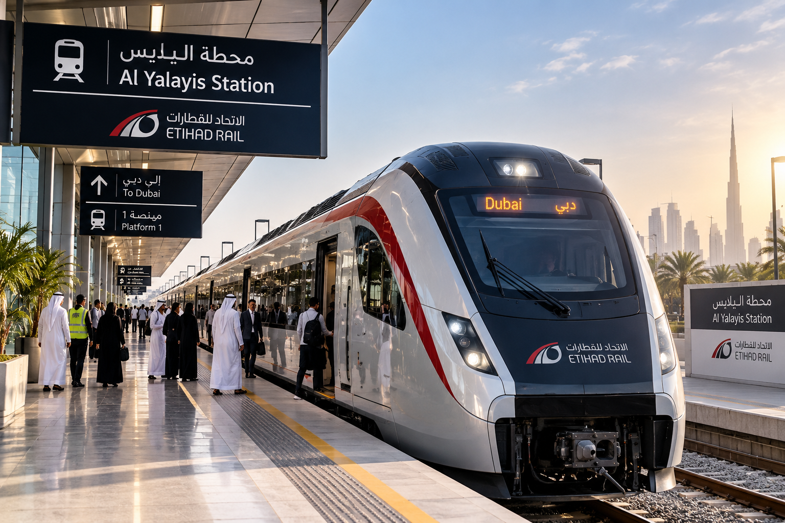 Etihad Rail Begins Dubai Passenger Service With First Train to Abu Dhabi